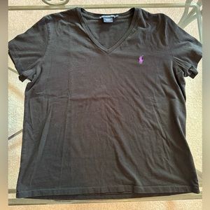 Ralph Lauren Sport tee. XL, black w purple logo. VGUC!